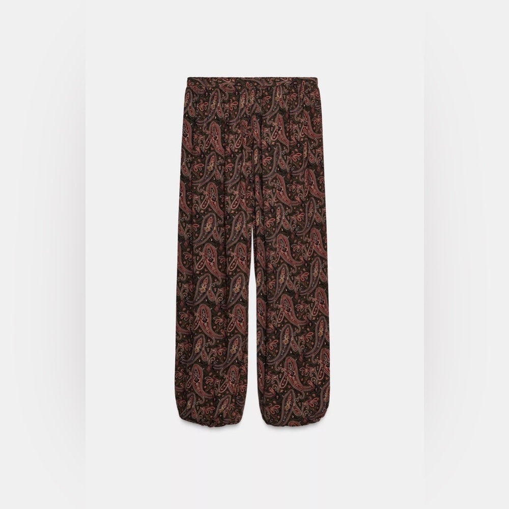 Zara Woman Collection Paisley Bloomer Pants in Multi-Colored